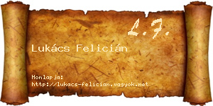 Lukács Felicián névjegykártya